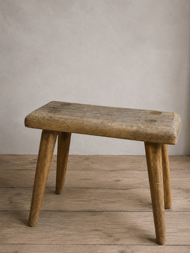 Vintage wooden stool rustic - vintage,
