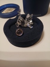 Swarovski Crystal "KITTEN STANDING WITH PINK BALL" Mint Condition-Original Box