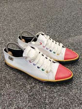 Red or Dead Flat Shoes Women UK 8 White Red Lace Up Canvas Running Gym