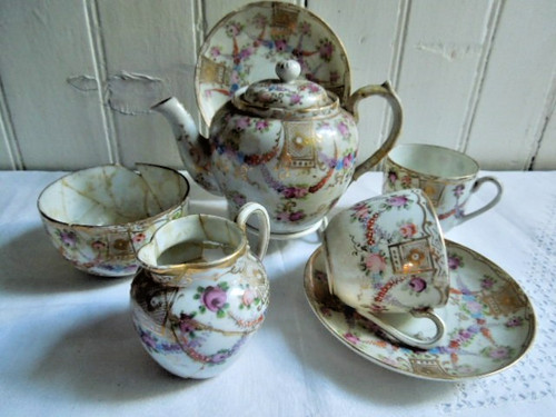 Antique hand painted porcelain - antique,