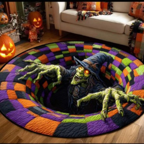Halloween vortex round rug - halloween,