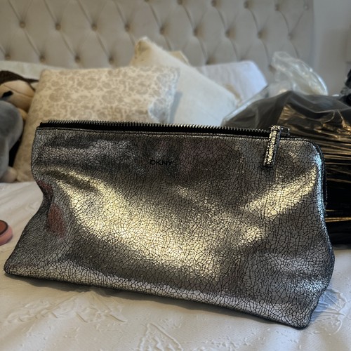 Metallic dkny make bag - make,
