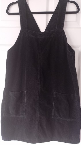 Black corduroy pinafore - corduroy,