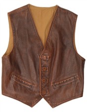 Vintage Mens Leather Waistcoat
