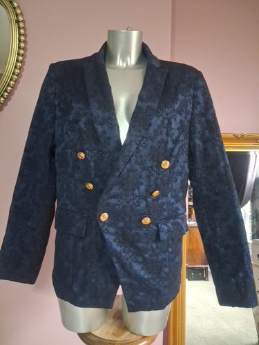 Navy jacquard jacket - jacquard, jacket*