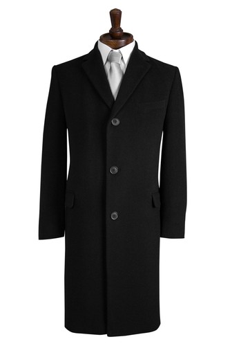 Mens formal black overcoat - mens,