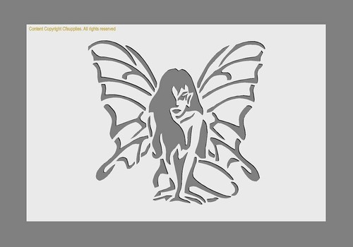 Impish fairy mylar stencil - fairy,