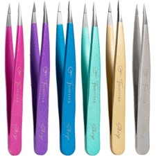 FreiAviver Sharp Brow Tweezers Fine Point Eyebrow Tweezers Professional
