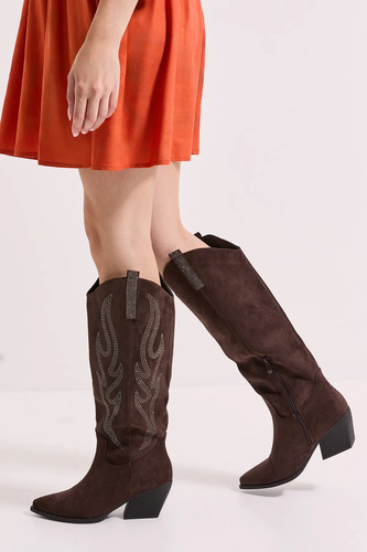Faith chocolate western boots - chocolate,