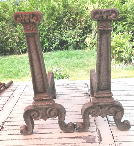 Very large antique fire dogs - very,