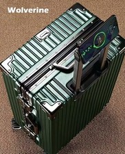 Dark Green Shell Luggage, Handcrafted With 108 Rivets, 24 Inch Abs Suitcase