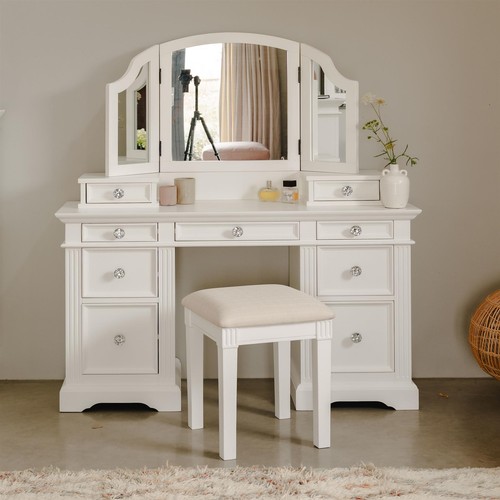 White dressing table set - table,