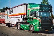 Truck photo Scania 144L 530 tarpaulin trailer Netherlands green NEPRO #e2jd
