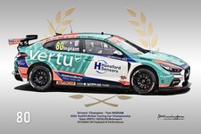 HYUNDAI BTCC 25 EXCELR8 #80 INGRAM Motorsport Art Print Poster A3 or A4