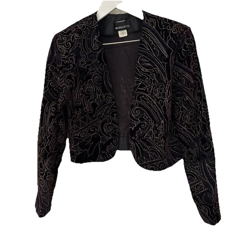 80s velvet bolero jacket - velvet,