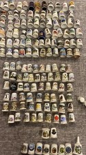 THIMBLES 140 + Vtg SOUVENIR Mixed Collection Bone China COUNTRIES FLOWERS ANIMAL