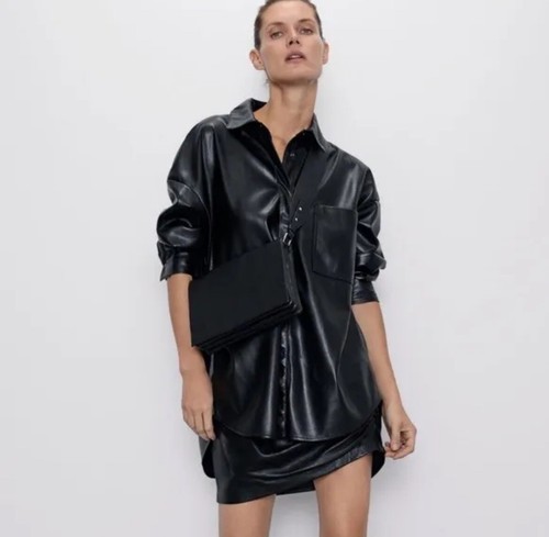 Zara faux leather - zara, oversized