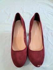 Dorothy Perkins Womens Burgundy High Heel Slip On Shoe 'Velvet Feel' UK 7