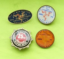 4x 1991 - 2004 TT Isle of Man IOM Motorcycle bike racing badge pin lapel VMCC