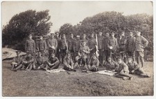 Military Postcard, Large Group of Men in Uniform. Braunton Noted on Rear. 08/11