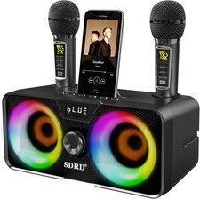 Karaoke Machine for Adults and Kids with 2 UHF Wireless Microphones,Portable
