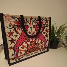 Julien Macdonald Tickled Pink ASDA.  Pink Leopards Black Trim Tote Bag. 