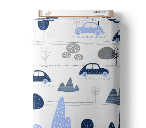 Kids cotton fabric - ,, cars