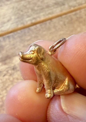 Solid 14k rose gold lucky - solid, pig