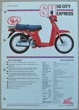 HONDA SH50 City Express Family Moped Sales Specification Leaflet March 1984