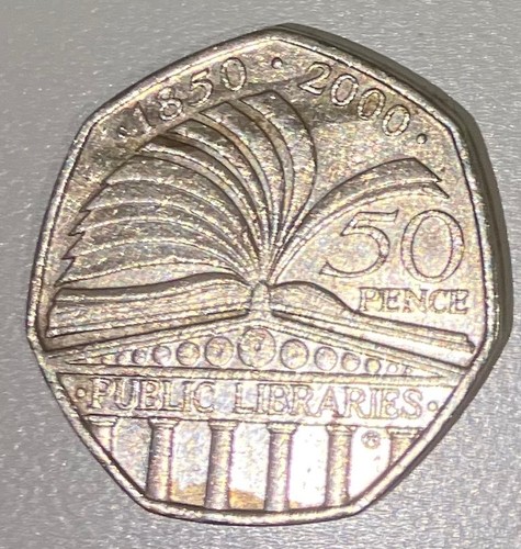 50p coin public libraries - 50p,