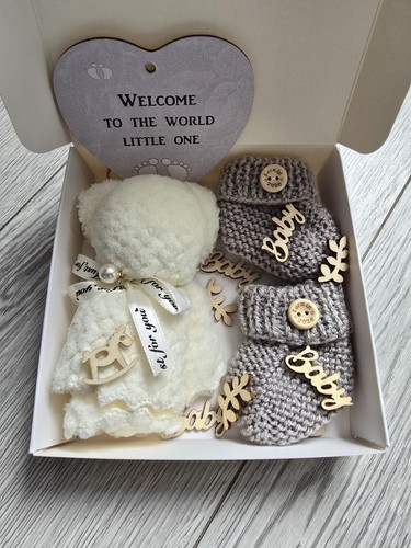 Grey knitted newborn born - knitted,