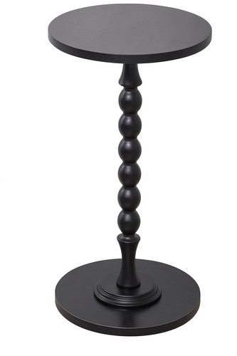 Black wooden side table - side,