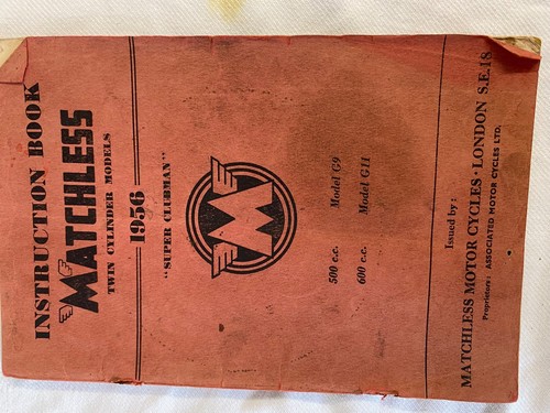 1956 matchless spares list - spares, g9