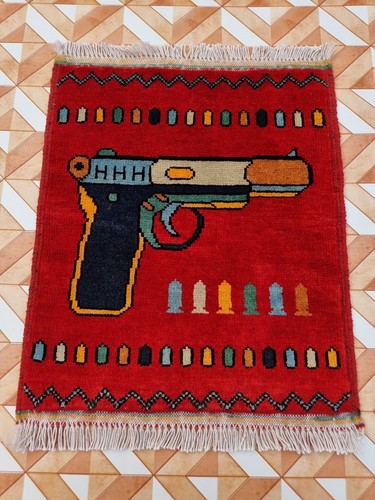 Vintage afghan rug knotted - afghan,
