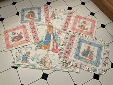 Beautiful Handmade Beatrix Potter Cot Bed Duvet Cover & 4 Pillowcases - New