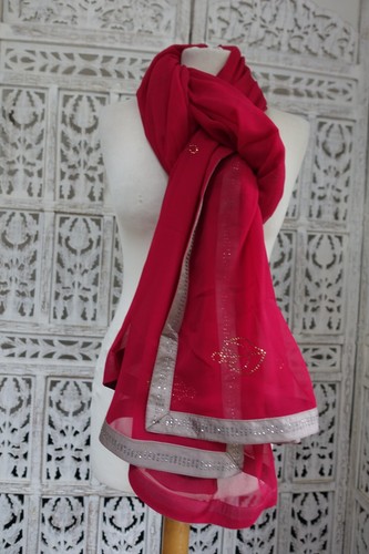 Red chiffon diamante stoned - diamante,