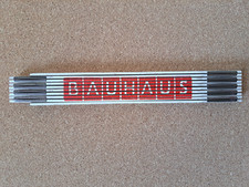 Vintage / Mid Century BAUHAUS German Wooden Folding 2 Metre Measuring Stick vgc