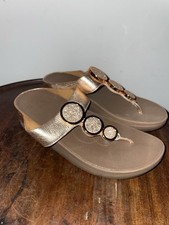 Fitflop halo Rose Gold Uk 4 Wedge Toe Post Sandals