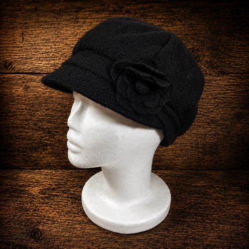 Ladies baker boy hat black - boy,