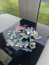 Dichroic On clear  COE 90 Scrap Glass Fragments 35 Grams For Fusing - Bag c