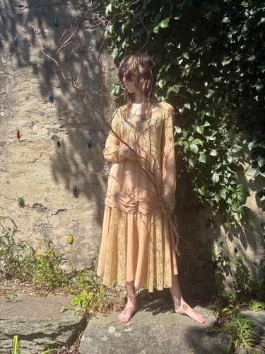 Antique vtg 1920s peachy beige - vtg,