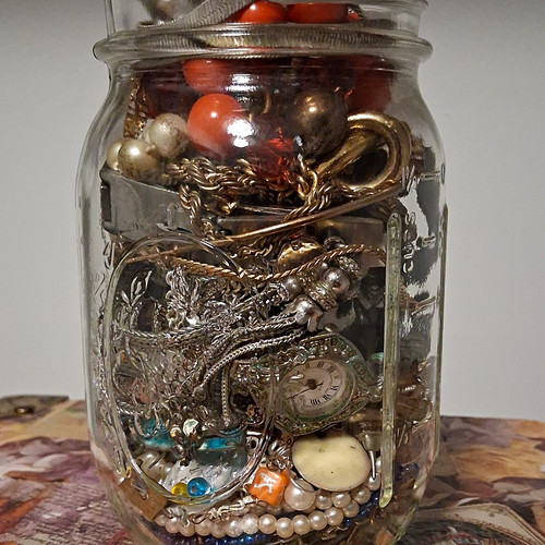 Craft jewelry scrap jar - craft,