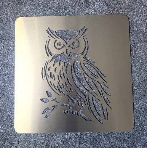 Owl stainless wall plaque - stainless,