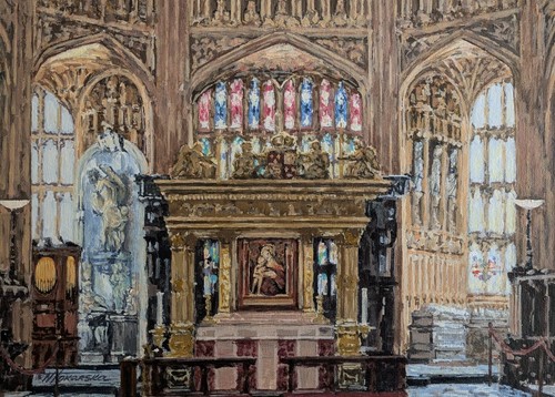 English gothic chapel interior - chapel,