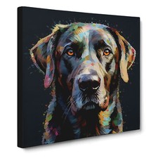 Labrador Retriever Glitch Art Canvas Wall Art Print Framed Picture Home Decor