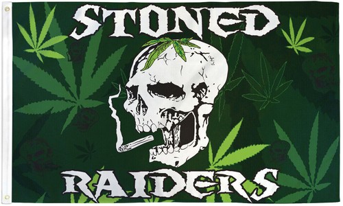 Stoned raiders flag 3x5ft - raiders,
