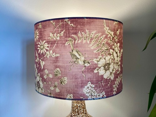 Pink finch toile fabric - finch,