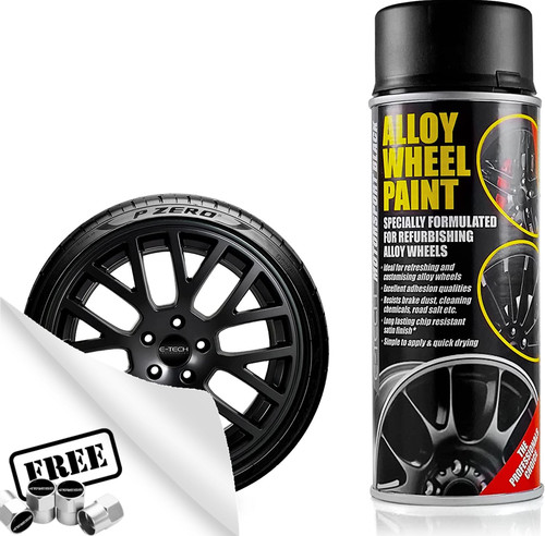 Black alloy wheel spray paint - wheel,