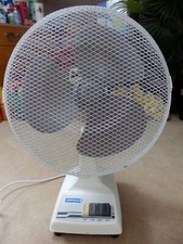 IMPEGA 3 speed adjustable/oscillating large 16" white desk fan