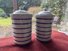 2x French Hand Painted Ceramic